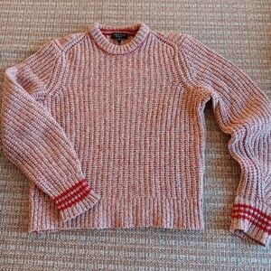 rag & bone Women's Pink Textured Crewneck Sweater